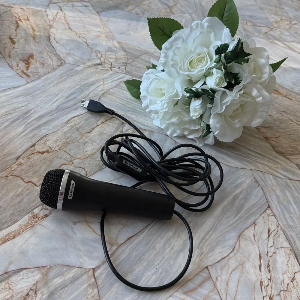 Konami USB Wired Microphone Black Handheld Gaming Karaoke Mic Accessory